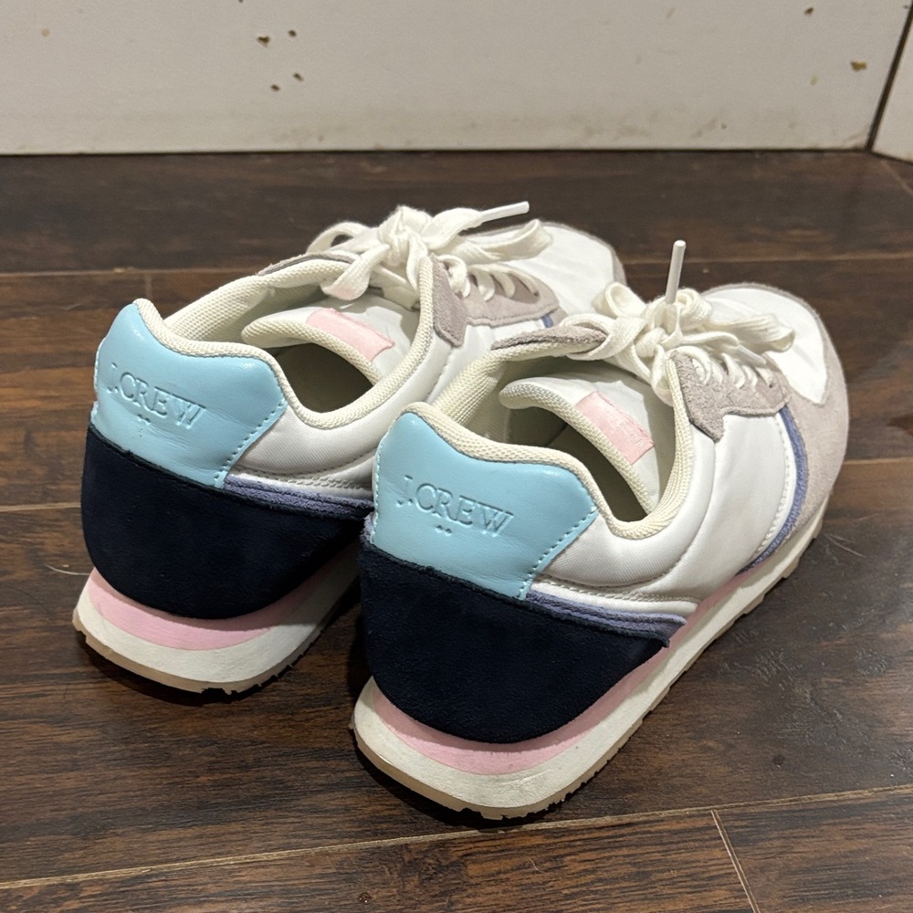 J. Crew White and Blue Casual Sneakers